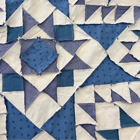 Handmade Winter Dream Stars Baby Quilt Top 47x47" Pieced~ BABY/BED/Wall Decor - Picture 4 of 4